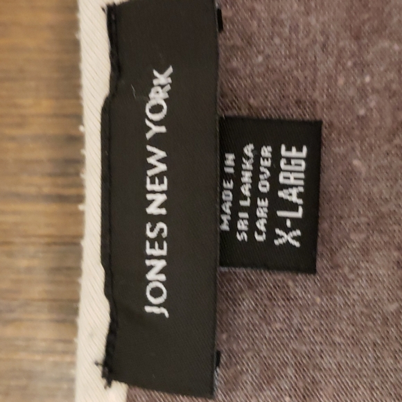 JNY brown heather XL long sleeve tee, lace bottom - Picture 2 of 6